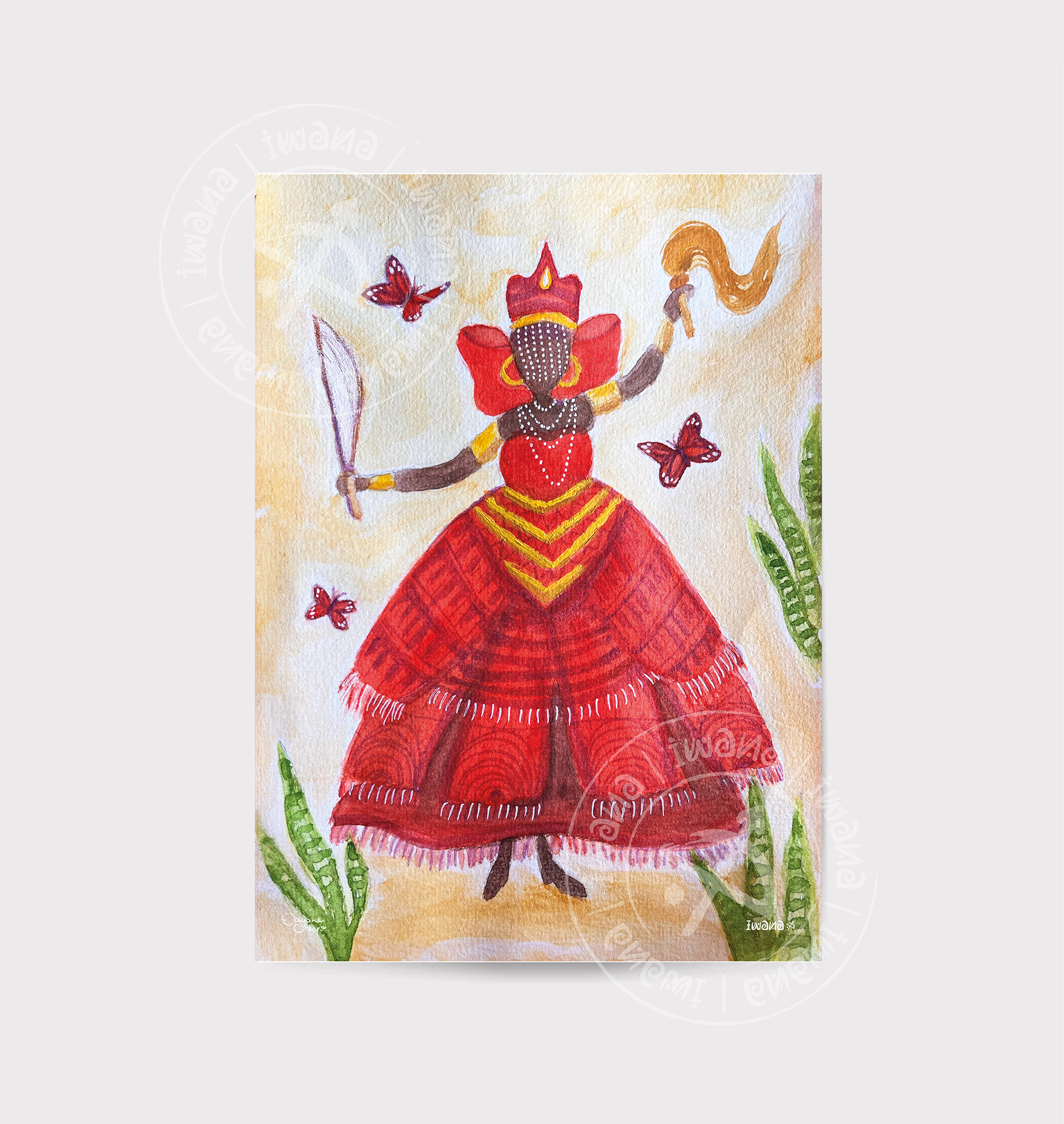 Print Iansã em Aquarela A5