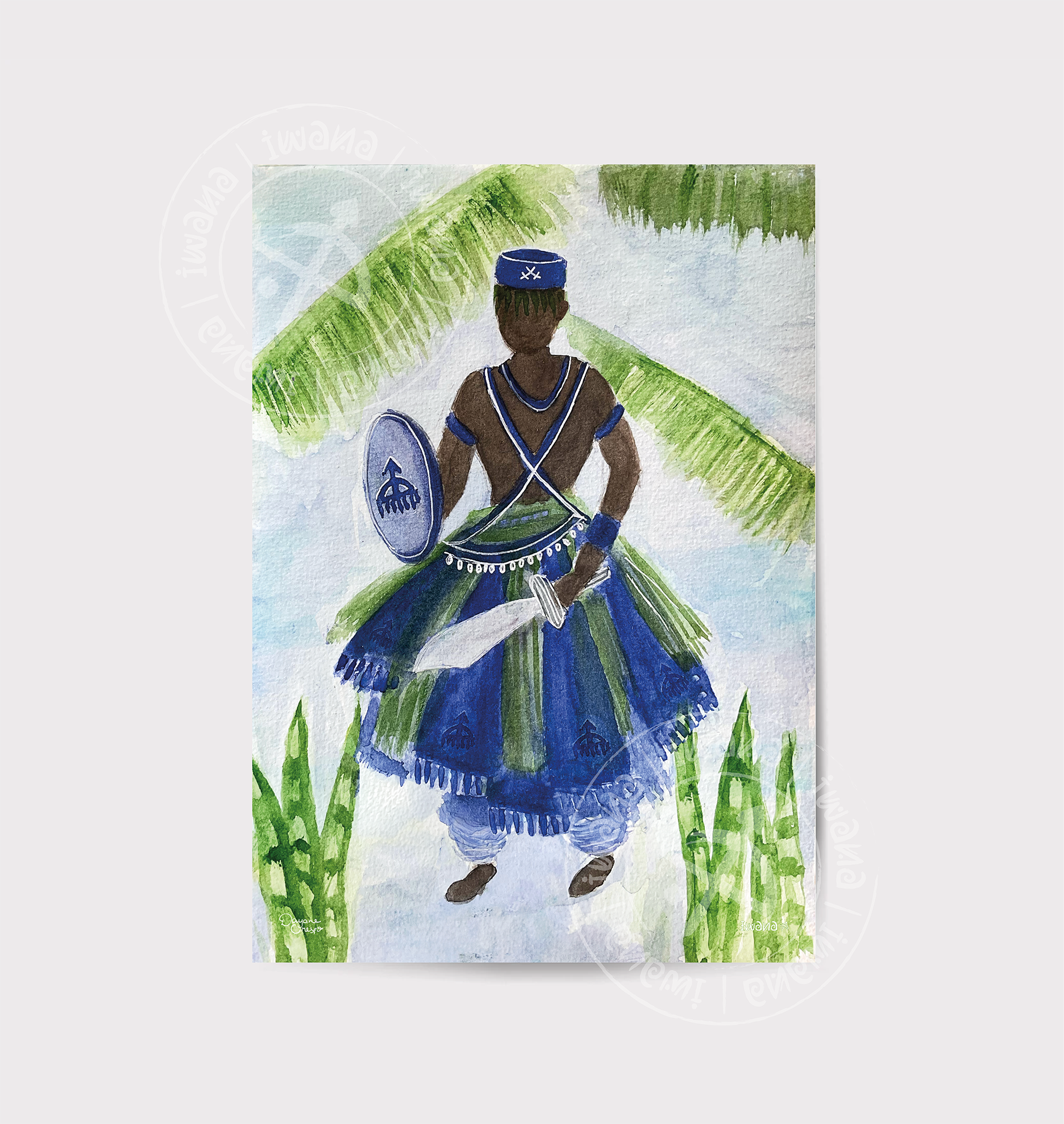 ogum em aquarela