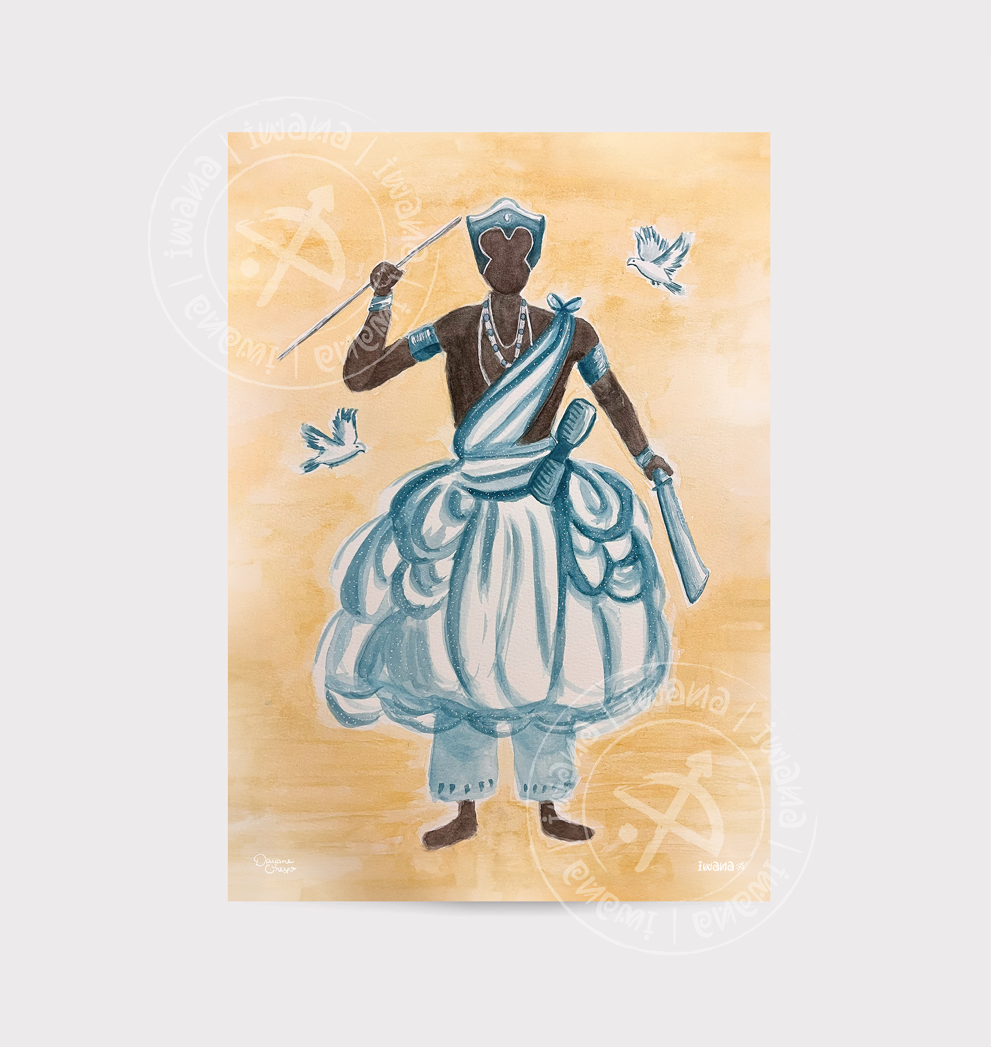 Print Oxaguiã em Aquarela A5