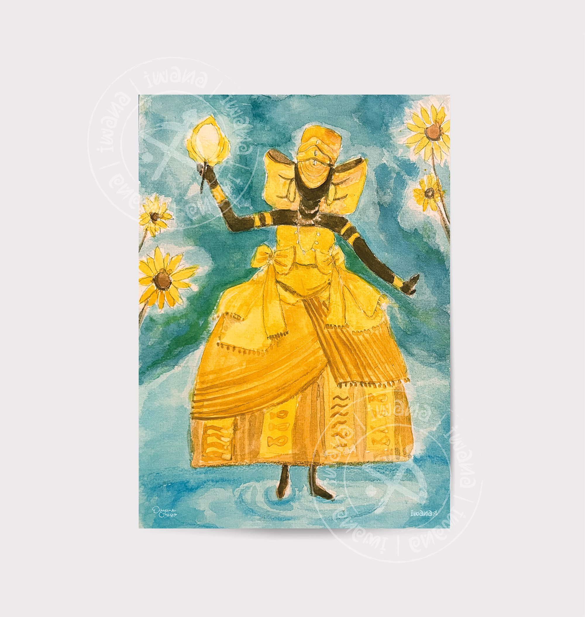 Print Oxum em Aquarela A5