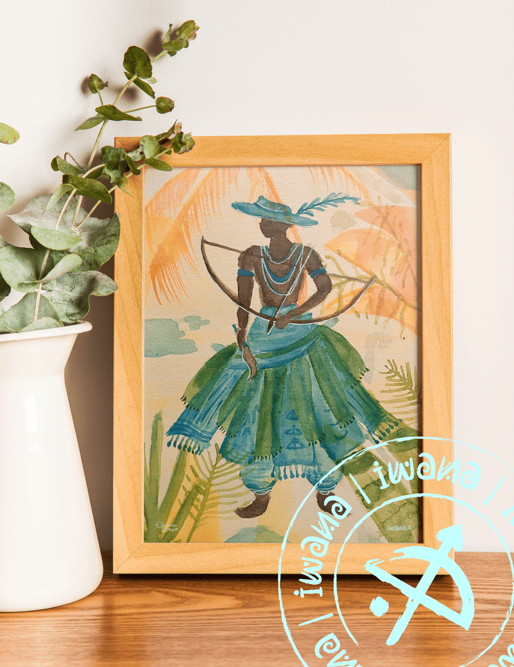 oxossi arte em aquarela