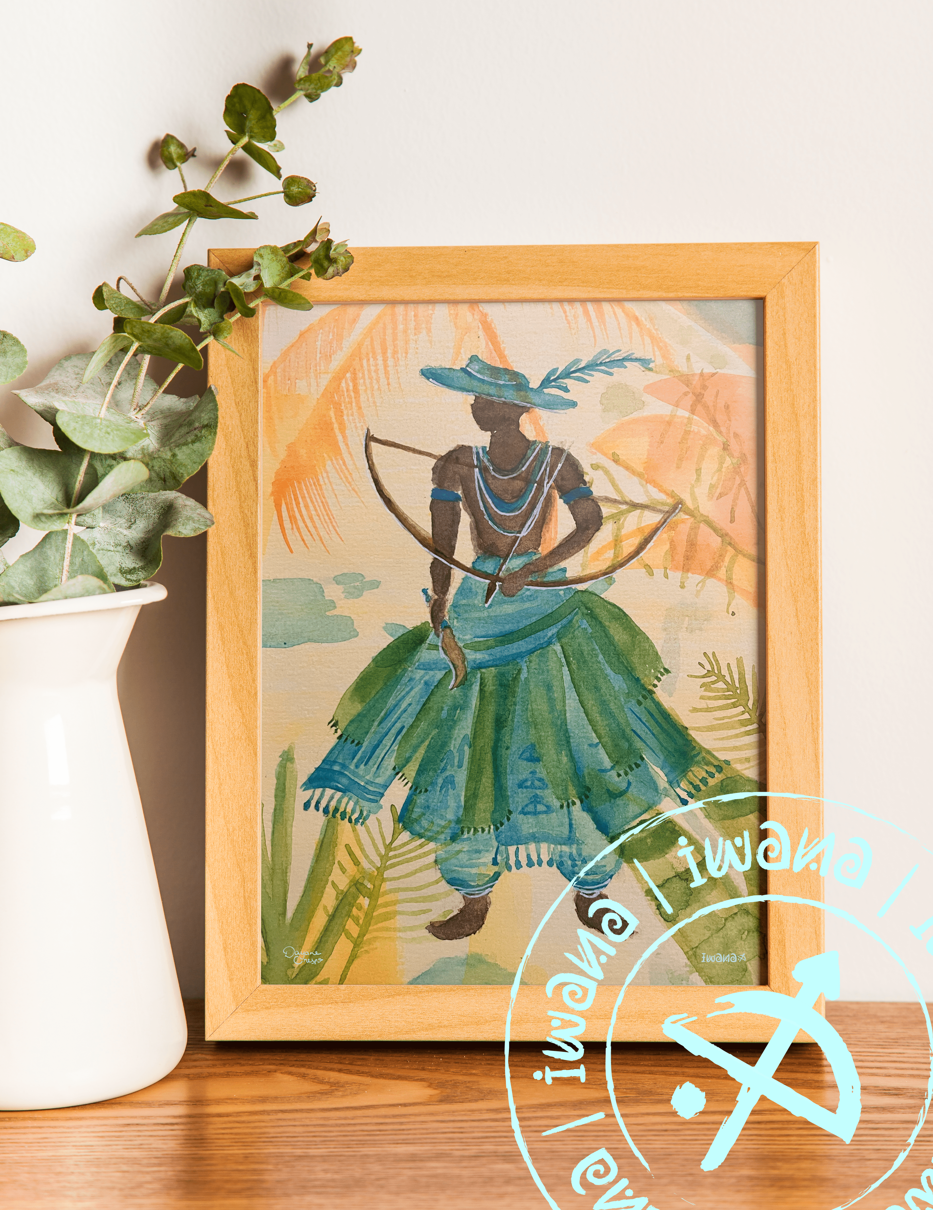 oxossi arte em aquarela